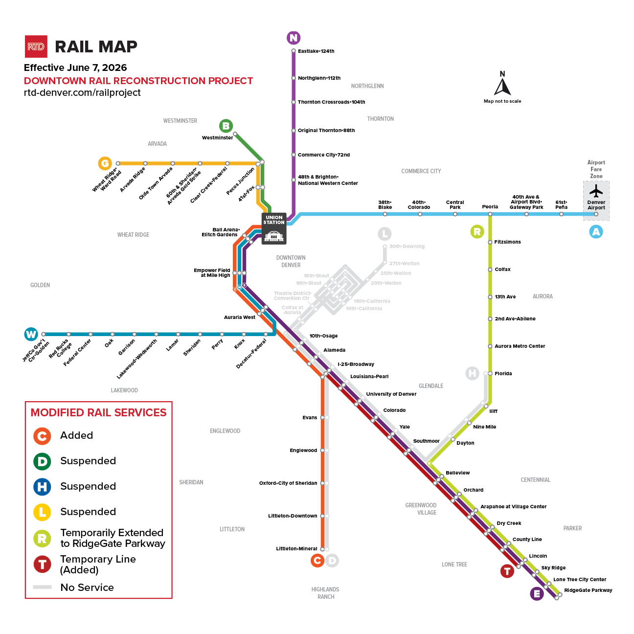 Carte ferroviaire RTD en vigueur le 7 juin 2026