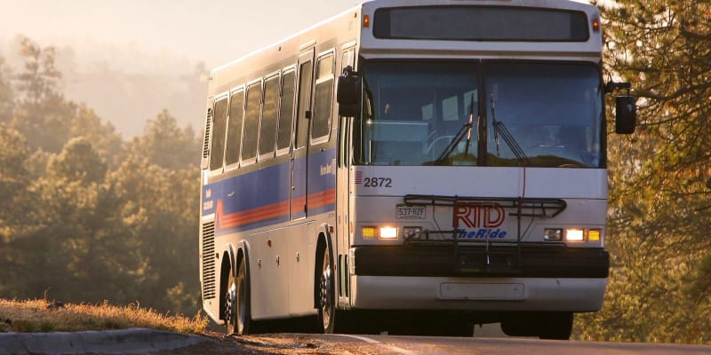 Photo of an RTD Bus in the forest
