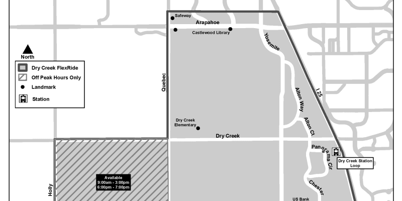 Map of the Dry Creek Flex Ride Area