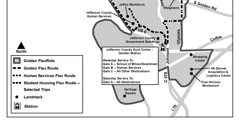 Map of the Golden Flex Ride Area