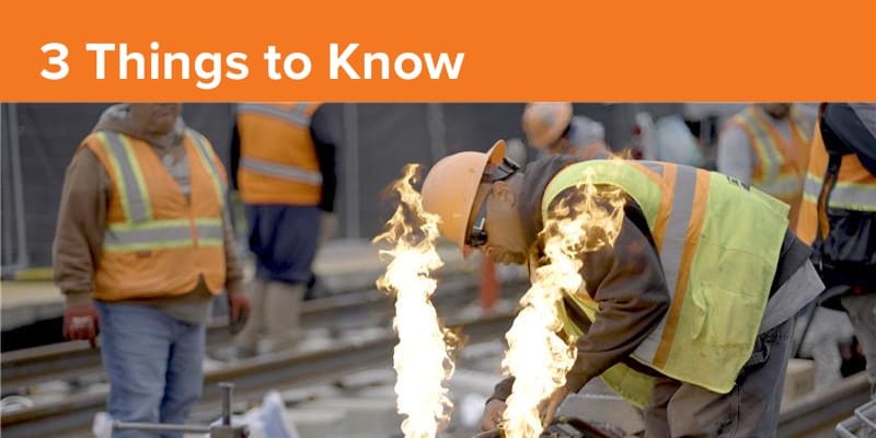 Crews thermite welding rail