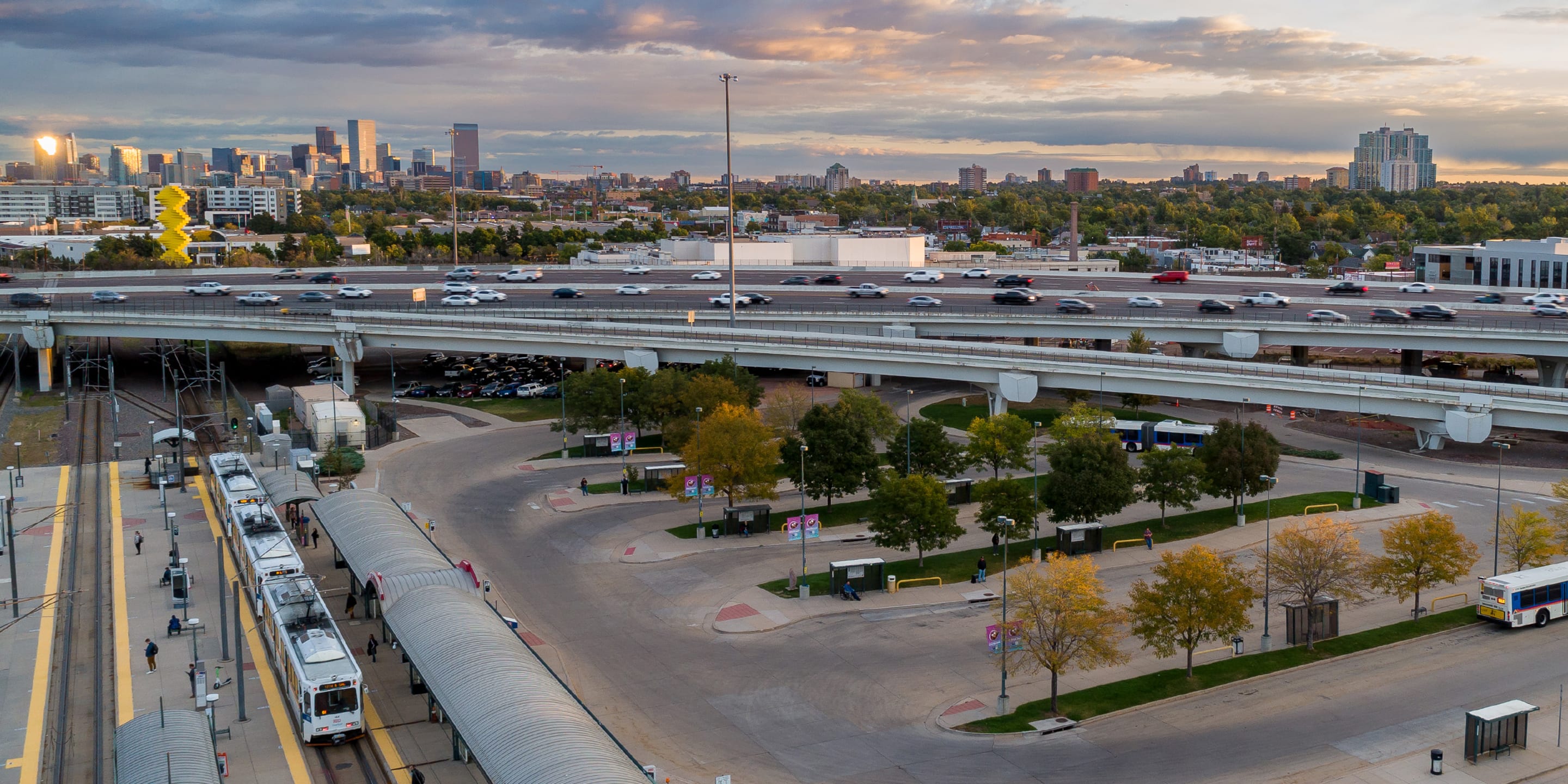 Broadway Station Light Rail and Bus