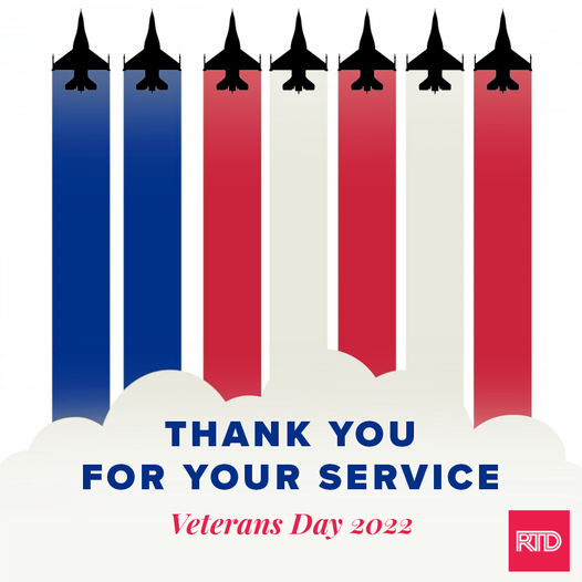 RTD remembers and honors the sacrifice of America's veterans RTDDenver