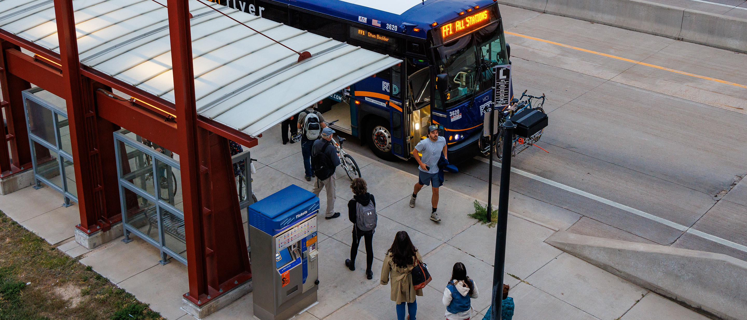 Photo of passengers boarding the Flatiron Flyer