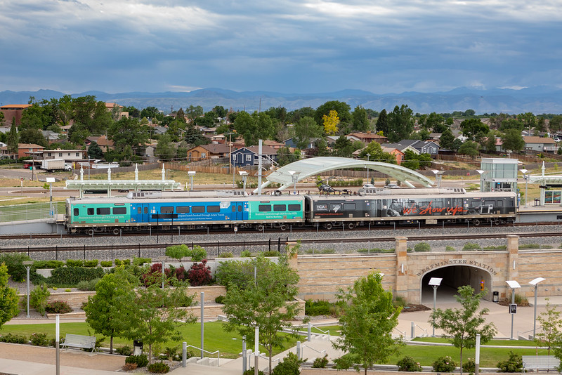 Commuter rail train at Westminster Station
