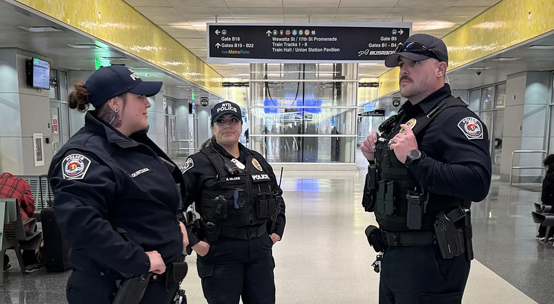 RTD PD officers in DUS bus concourse